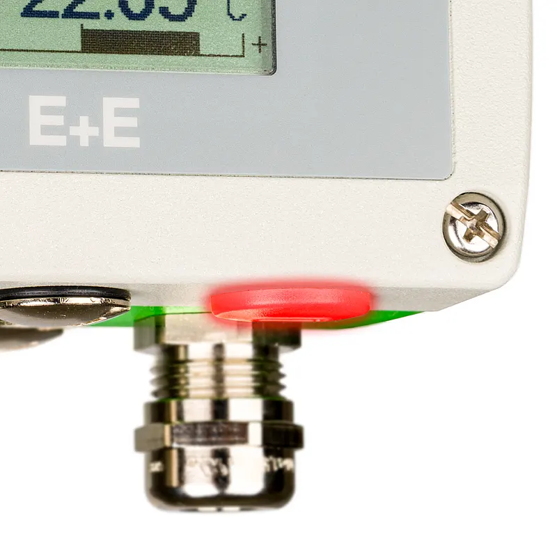 配有照明控制端口的 AVS701 空气和气体流速传感器，用于自动压力补偿 | E+E Elektronik