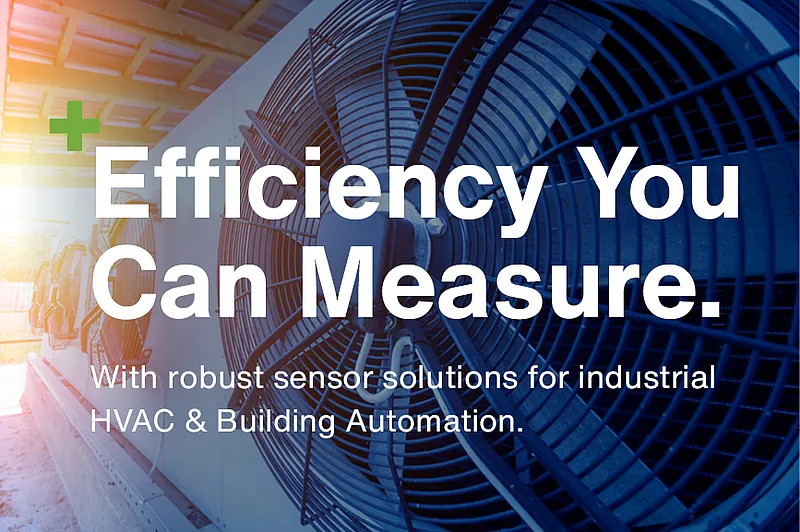 Industrial HVAC system with large axial fans, representing energy efficiency and reliable sensor solutions for building automation