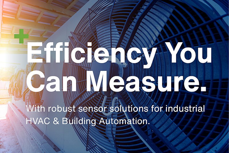 Industrial HVAC system with large axial fans, representing energy efficiency and reliable sensor solutions for building automation