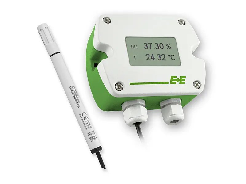 EE210 humidity and temperature sensor with remote probe and display
