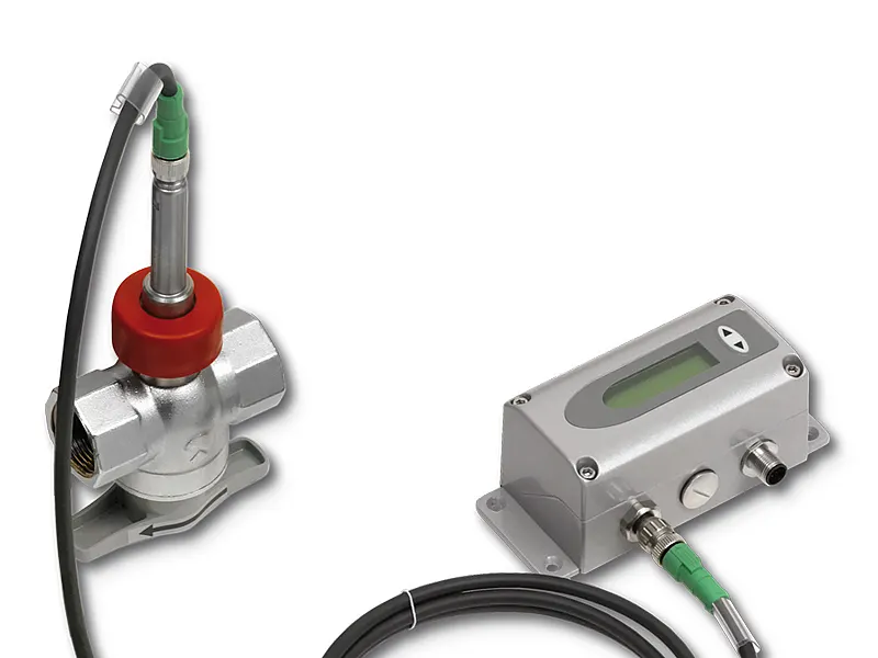 EE771 mass flow sensor with measurement ball valve mounting